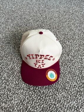 Yippee Ki Yay Two-Tone Maroon and Cream Trucker Hat